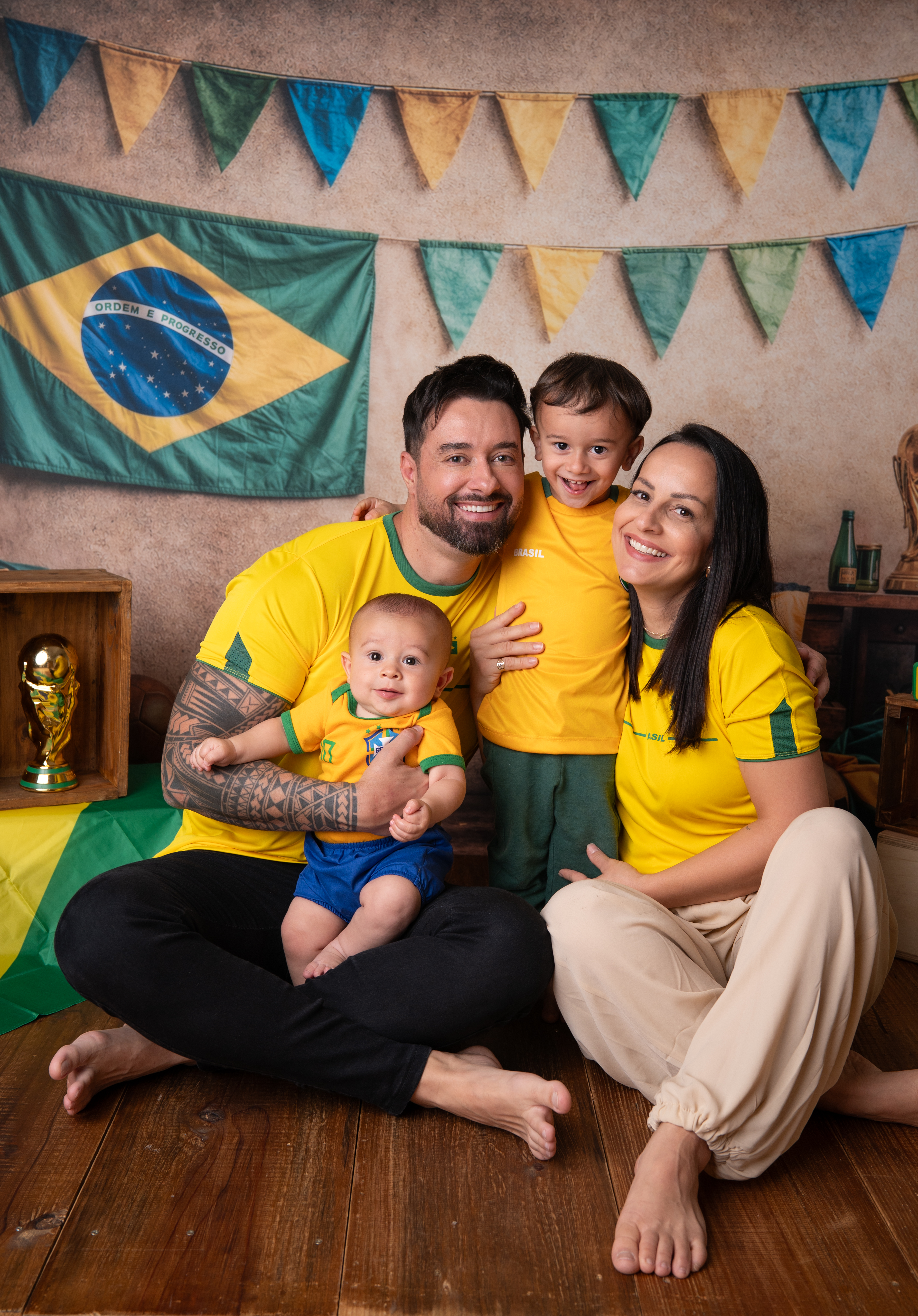 Família com bebê no ensaio Copa